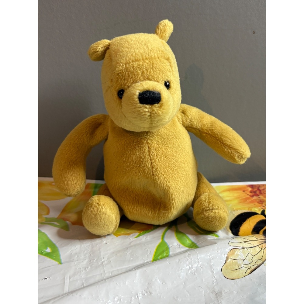 Disney Classic Pooh Plush Teddy Bear Golden Yellow Vintage Style Stuffed Animal